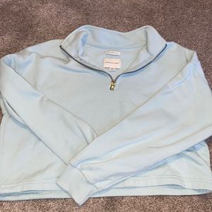 light blue cropped sweater